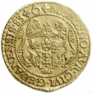 dukat 1583, Gdańsk; Aw: Popiersie króla w zbroi, w otok...