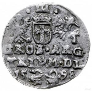 trojak 1598, Wilno; odmiana z herbem Łabędź (Andzeja Za...