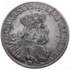 talar 1755, Lipsk; Aw: Popiersie z małą koroną i napis ...