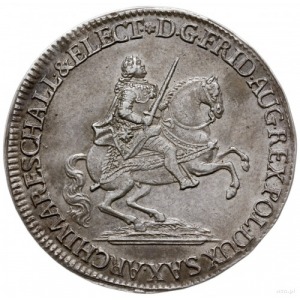 półtalar wikariacki 1742, Drezno; Aw: Król na koniu i n...