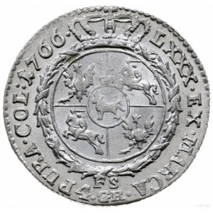 złotówka 1766, Warszawa; duże Orły i Pogonie w tarczy h...