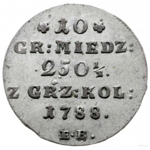10 groszy miedziane 1788, Warszawa; Plage 233; piękny e...