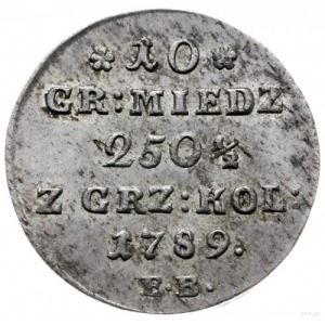 10 groszy miedziane 1789, Warszawa; Plage 234; wyśmieni...