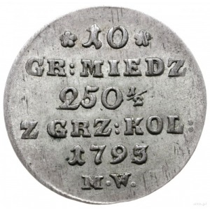 10 groszy miedziane 1793/M.W., Warszawa; Plage 239; wyś...