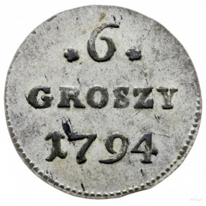 6 groszy (szóstak bilonowy) 1794, Warszawa; moneta z bł...