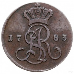 grosz 1783/E.B., Warszawa; szeroka korona nad monograme...