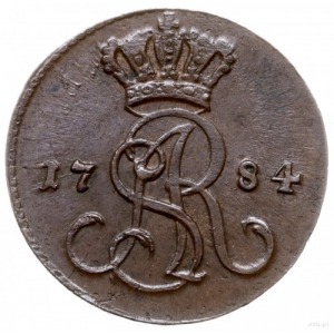 grosz 1784/E.B., Warszawa; korona nad monogramem wysoko...