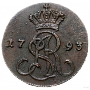 grosz 1793/M.V., Warszawa; korona nad monogramem wysoko...