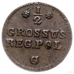 1/2 grosza 1768/G, Warszawa; odmiana z małym monogramem...