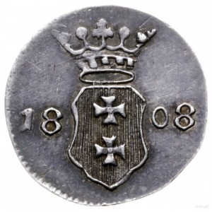 szeląg 1808, Gdańsk; odbitka w czystym srebrze 0.95 g; ...