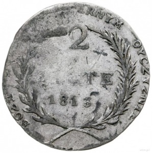2 złote 1813, Zamość; odmiana z dłuższymi gałązkami wie...