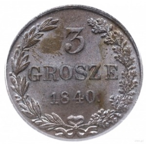 3 grosze 1840 M-W, Warszawa; kropka po dacie; Iger KK.4...