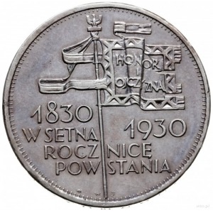 5 złotych 1930, Warszawa; “Sztandar” - 100-lecie Powsta...