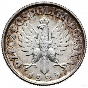 2 złote 1925 “z kropką po dacie”, Londyn; popiersie kob...