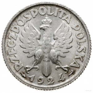 1 złoty 1924, Paryż; popiersie kobiety z kłosami; Parch...