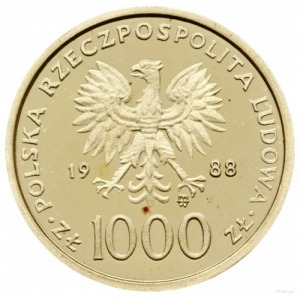 1.000 złotych 1988, Warszawa; Jan Paweł II - moneta na ...