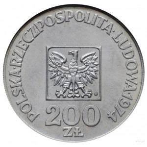 200 złotych 1974, Warszawa; XXX LAT PRL, na rewersie wy...