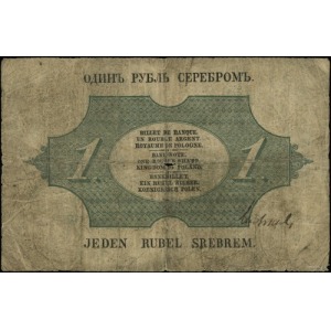 1 rubel srebrem 1847; podpisy prezesa i dyrektora banku...