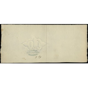 papier do druku banknotu 10 złotych z 1863 roku; ze zna...
