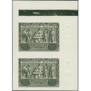niedokończony druk dwóch banknotów 50 złotych 11.11.193...