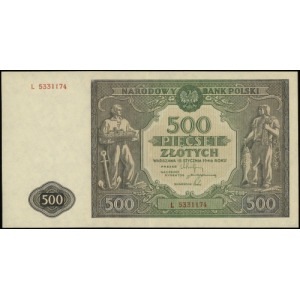 500 złotych 15.01.1946; seria L, numeracja 5331174; Luc...