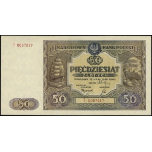 50 złotych 15.05.1946; seria T, numeracja 0057217; Luco...