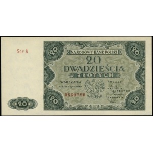 20 złotych 15.07.1947; seria A, numeracja 0660790; Luco...