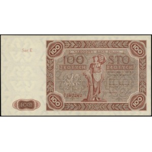 100 złotych 15.07.1947; seria E, numeracja 7202262; Luc...