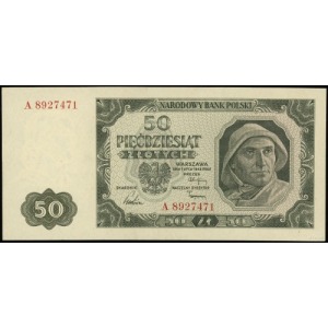 50 złotych 1.07.1948, seria A, numeracja 8927471; Lucow...