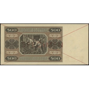 500 złotych 1.07.1948, seria AA 0960412, czerwone dwukr...