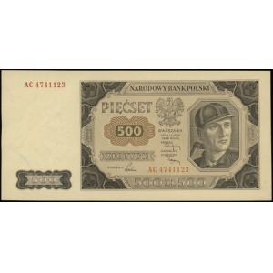 500 złotych 1.07.1948, seria AC, numeracja 4741123; Luc...