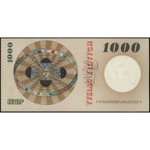 1.000 złotych 24.05.1962; seria A, numeracja 0000000, w...