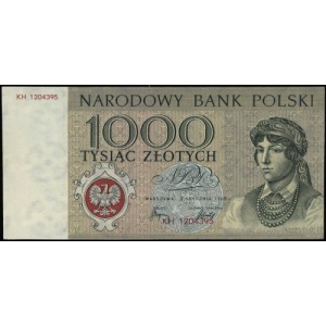 1.000 złotych 2.01.1965; seria KH, numeracja 1204395; n...