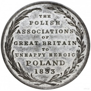 medal z 1833 roku autorstwa F. Halliday’a wybity przez ...