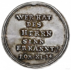 Śląsk, medal z 1744 roku z kometą; Aw: Kometa na rozgwi...