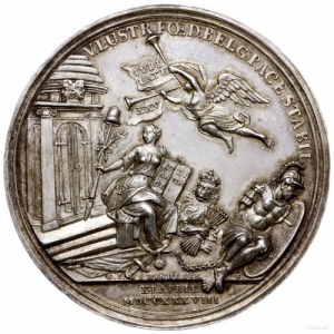 Niderlandy; medal z 1738 roku autorstwa N. von Swindere...