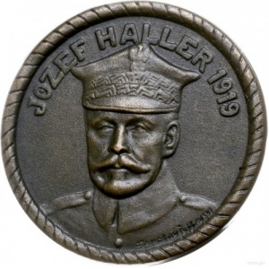 Józef Haller; broszka patriotyczna z 1919 roku, zapinan...