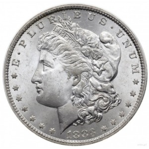 dolar 1883 CC, Carson City; typ Morgan Head; pięknie za...