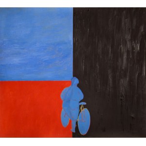 Jaroslaw MODZELEWSKI b. 1955, Woman gets on a bike..., 1993