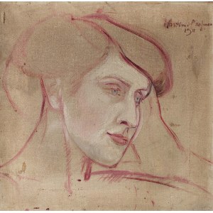 Wlastimil Hofman (1881 Praga - 1970 Szklarska Poręba), Szkic twarzy kobiety, 1911 r.