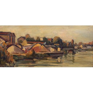 Michel Adlen (1898 Łuck – 1980 Paryż), Pejzaż z Sekwaną, 1954