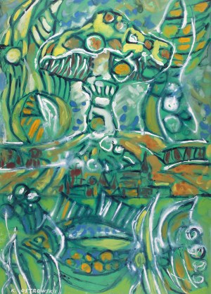 Kazimierz Ostrowski (1917 Berlin-1999 Gdynia), Kompozycja z zielonym muchomorem