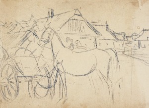 Juliusz HOLZMŰLLER (1876-1932), Koń przy wozie