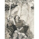 Włodzimierz TETMAJER (1862-1923), Na kolanach - ilustracja do książki Kazimierza Przerwy Tetmajera „Anioł Śmierci”