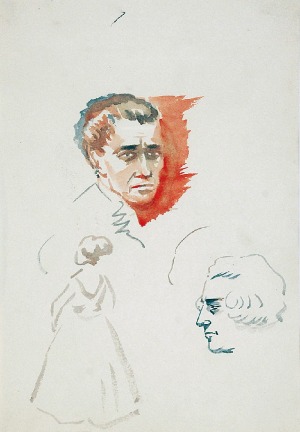 Karol KOSSAK (1896-1975), Studia głów i postaci kobiecej