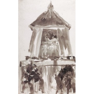 Jacek MALCZEWSKI (1854-1929), Szkic do obrazu Matka Boska i Pasterze