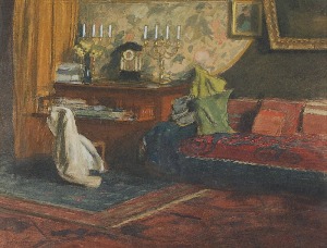 Józef CZAJKOWSKI (1872-1947), Wnętrze pracowni, 1914