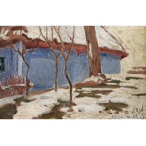 Stanisław KAMOCKI (1875-1944)-przypisywany, Chałupa w Bronowicach zimą, 1893