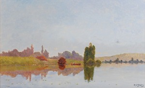 Henry Jacques DELPY (1877-1957), Pejzaż z jeziorem