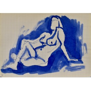 Jerzy Panek (1918-2001), Akt kobiety siedzącej bokiem ze skrzyżowanymi nogami